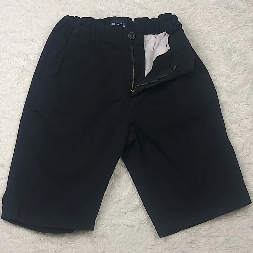 Children's Place Navy Blue Mid Rise adjustable Waist Bermuda Dress Uniform Short